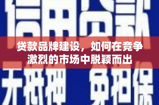后龙贷款品牌建设，如何在竞争激烈的市场中脱颖而出