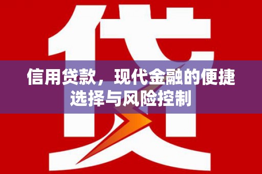 后龙信用贷款，现代金融的便捷选择与风险控制