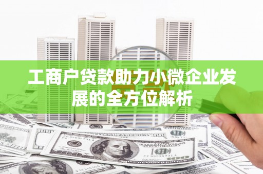 后龙工商户贷款助力小微企业发展的全方位解析