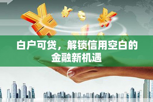 后龙白户可贷，解锁信用空白的金融新机遇