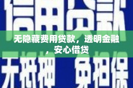 后龙无隐藏费用贷款，透明金融，安心借贷