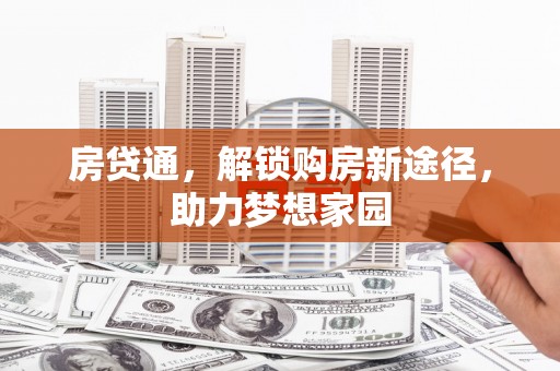 后龙房贷通，解锁购房新途径，助力梦想家园