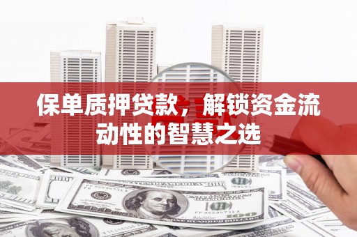 后龙保单质押贷款，解锁资金流动性的智慧之选