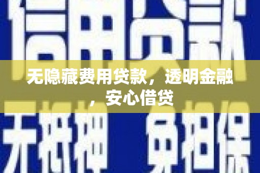 后龙无隐藏费用贷款，透明金融，安心借贷
