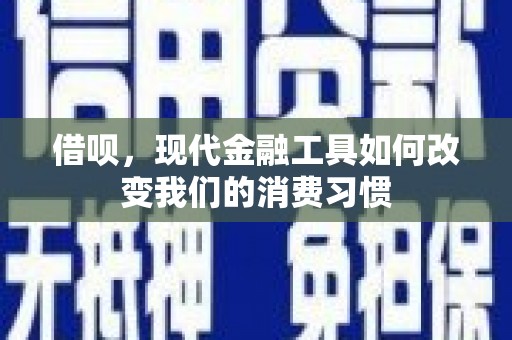 后龙借呗，现代金融工具如何改变我们的消费习惯