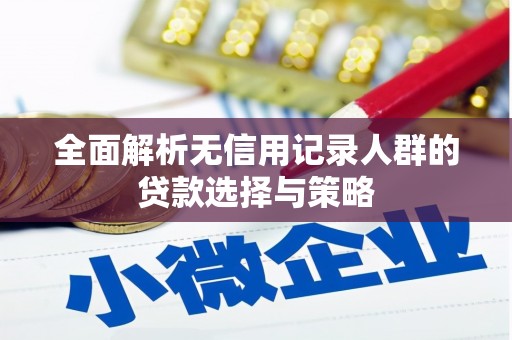 后龙全面解析无信用记录人群的贷款选择与策略