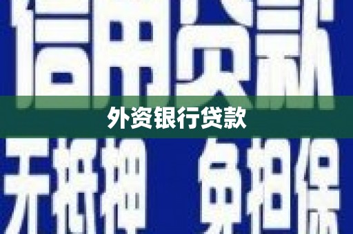 后龙外资银行贷款